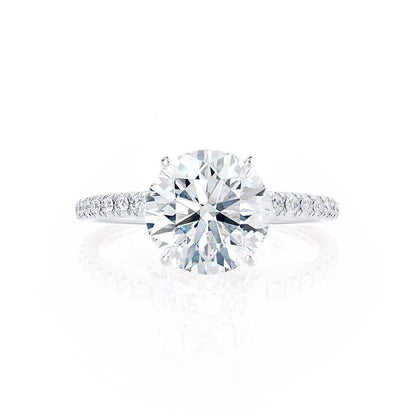 1 CT Round Pave Lab Grown Diamond Engagement Ring
