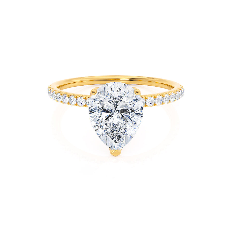 1.2 CT Pear Pave Lab Grown Diamond Engagement Ring