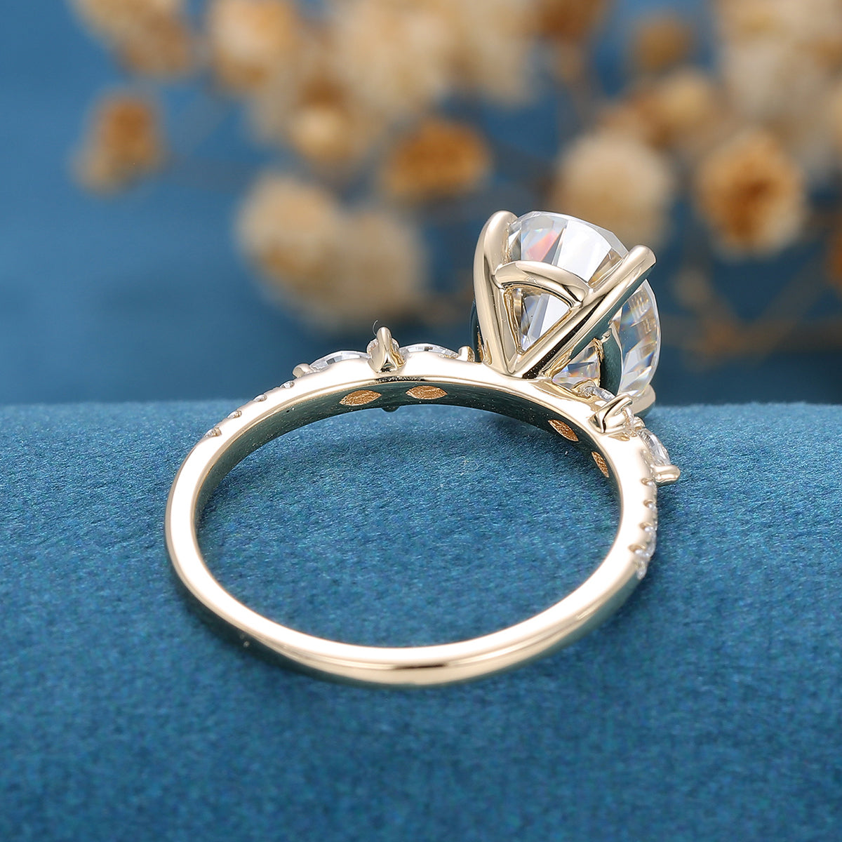 2.72 CT Oval Cluster Lab Grown Diamond Engagement Ring