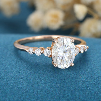 1.33 CT Oval Pave Lab Grown Diamond Engagement Ring