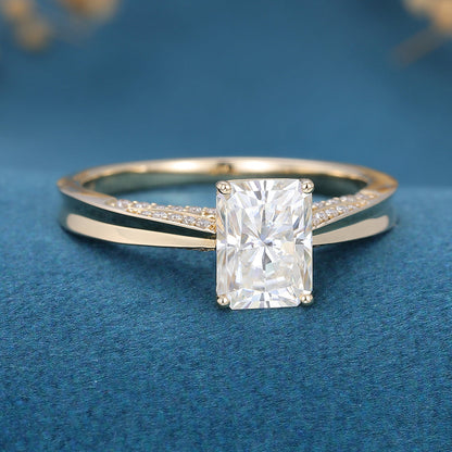 1.68 CT Radiant Pave Lab Grown Diamond Engagement Ring