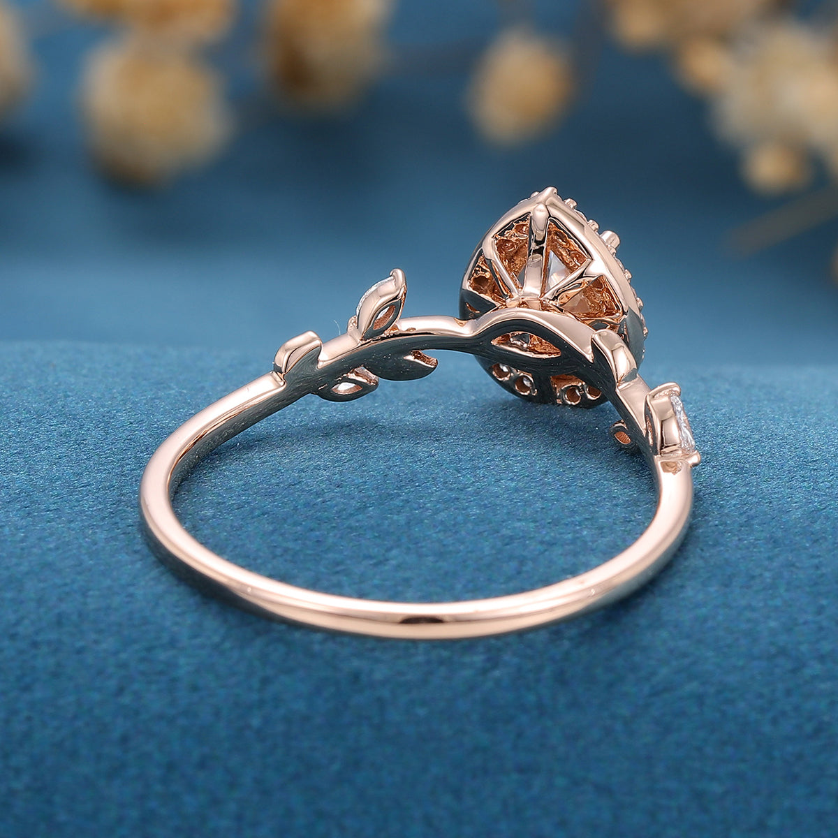 1 CT Pear Cluster Lab Grown Diamond Engagement Ring