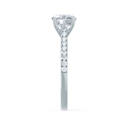 1.2 CT Round Pave Lab Grown Diamond Engagement Ring