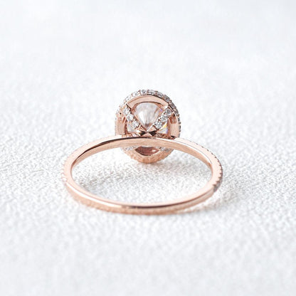 1.91 CT Oval Halo & Pave Lab Grown Diamond Engagement Ring