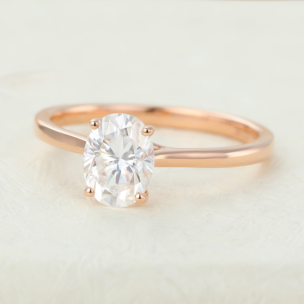 1.33 CT Oval Solitaire Lab-Grown Diamond Engagement Ring
