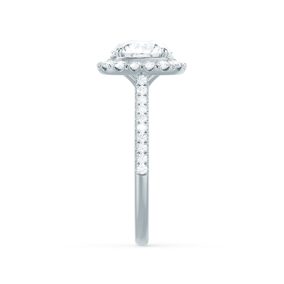 1 CT Round Halo & Pave Lab Grown Diamond Engagement Ring
