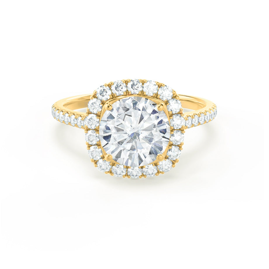 2 CT Round Halo & Pave Lab Grown Diamond Engagement Ring