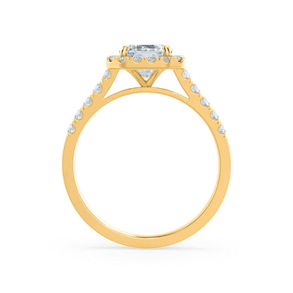 2 CT Emerald Halo & Pave Lab Grown Diamond Engagement Ring