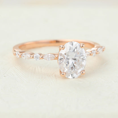 1.33 CT Oval Pave Lab-Grown Diamond Engagement Ring